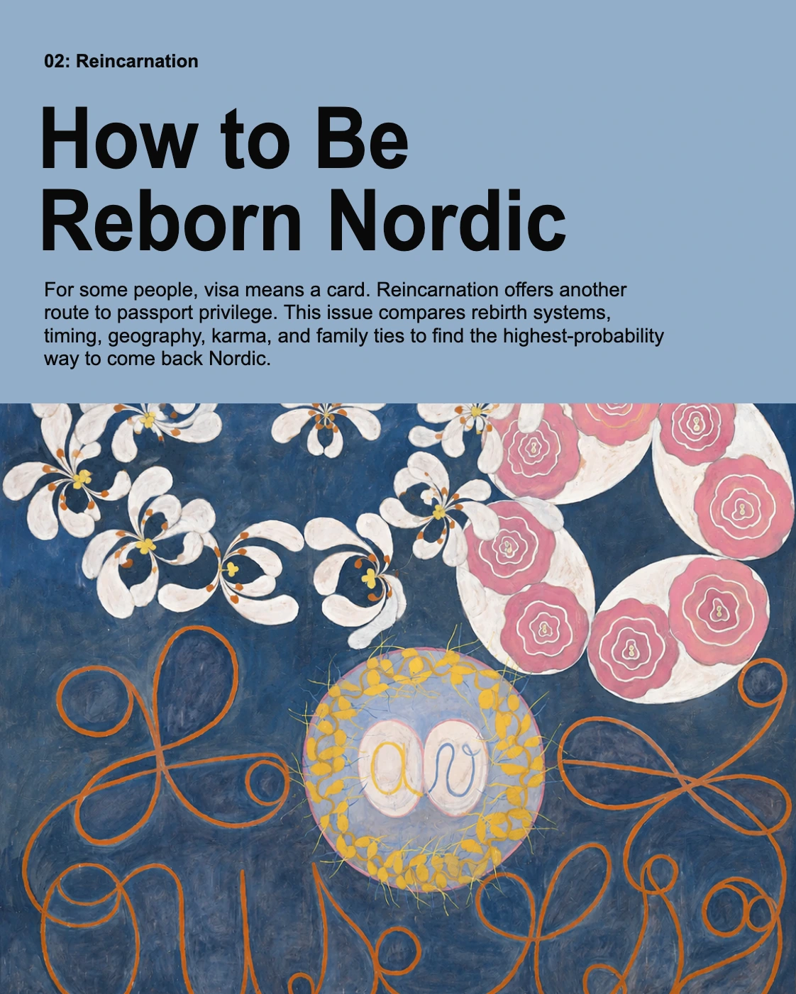 Issue 02: Reincarnation cover for How to Be Reborn Nordic
